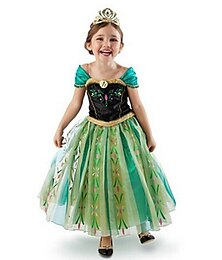 Χαμηλού Κόστους -Frozen Παραμυθιού Πριγκίπισσα Άννα Φόρεμα κορίτσι λουλουδιών Στολή θεματικού πάρτι Φορέματα από Τούλι Κοριτσίστικα Στολές Ηρώων Ταινιών Στολές Ηρώων Απόκριες Πράσινο Απόκριες Μασκάρεμα