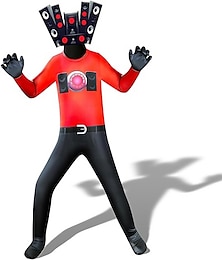 Недорогие -Skibidi туалетный костюм для мальчиков и взрослых телеведущий оператор косплей детский комбинезон для видеоигр на Хэллоуин с маской