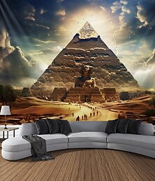 Χαμηλού Κόστους -αιγυπτιακή πυραμίδα κρεμαστή ταπισερί τοίχου τέχνη μεγάλη ταπετσαρία τοιχογραφία διακόσμηση φωτογραφία σκηνικό κουβέρτα κουρτίνα σπίτι υπνοδωμάτιο διακόσμηση σαλονιού