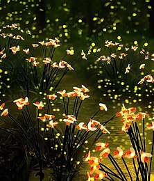 billiga -2st solar eldfluga trädgårdslampa 8leds/10leds solar bee firefly lampor med 2 ljuslägen svaja med vind ip65 vattentät utomhus gård uteplats gångväg dekorerade solljus