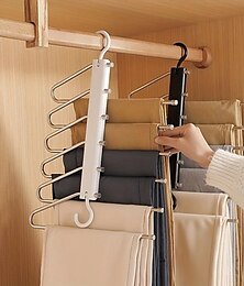economico -grucce per pantaloni salvaspazio - gruccia portapantaloni multifunzionale a 6 livelli per appendere pantaloni, jeans, gonne, sciarpe, vestiti - organizer salvaspazio per armadio per uomo donna -