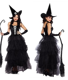 abordables -Sorcière Nuit de Walpurgis Robe Costume de cosplay Costume Adulte Femmes Déguisement Sexy Soirée Halloween Mascarade Mardi Gras Costume de carnaval facile