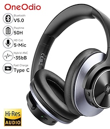 cheap -Oneodio A10 Hybrid Active Noise Cancelling Headphones Bluetooth With Hi-Res Audio Over Ear Wireless Headset ANC With Microphone
