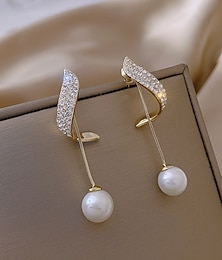 cheap -Women's Pearl Drop Earrings Fine Jewelry Classic Precious Stylish Simple Earrings Jewelry White For Wedding Party 1 Pair