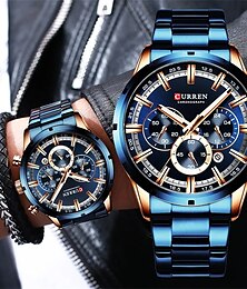 economico -curren mens watch top brand di lusso sportivo quarzo mens orologi acciaio pieno cronografo impermeabile orologio da polso da uomo relogio masculino