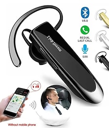 billige -ny bee bluetooth øretelefon v5.0 trådløst håndfri hodesett med mikrofon 24 timers kjøring headset 60 dager standby tid for iphone android samsung laptop trucker driver (gull, sølv, svart)