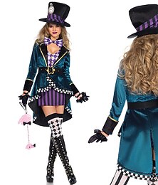 halpa -Hullu Hatuntekijä Halloween Cosplay-Asut Asut Alicen seikkailut ihmemaassa Juhla Cosplay Aikuisten Naisten Halloween Mardi Gras Helppoja Halloween-asuja Pukeudu