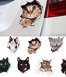 お買い得  -ウィンストン & クマ 3D 猫ステッカー - 2 パック - 黒猫ウォールデカール - 寝室用猫ウォールステッカー - 冷蔵庫 - トイレ - 車 - 小売パッケージ