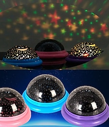 お買い得  -ベビースタースカイプロジェクターランプ変色星空ufo LEDナイトライトムーンコスモス子供のおもちゃ寝室の装飾誕生日プレゼント
