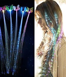 cheap -5Pcs LED Flashing Hair Braid Glowing Luminescent Hairpin Hair Ornament Girls LED Novetly Toys New Year Party Christmas