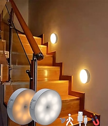 abordables -8leds sensor de movimiento luz led usb luz de noche cocina dormitorio escalera gabinete pasillo armario luz de noche luz de carga