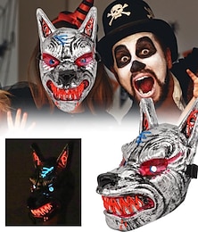 billige -halloween ulv hodemaske anime demon led halloween skummel ulv maske for kostymefest
