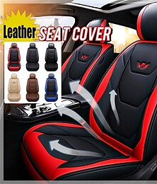 abordables -Housse de siège avant de voiture en PU 5D de luxe pour 5 sièges imperméable tapis de protection de siège respirant