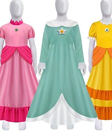halpa -Prinsessa Peach Cosplay-Asut Naamiaisasu Tarvikkeet Cosplay Elokuva-cosplay for Naisten Tyttöjen Lasten Aikuisten Karnevaali Naamiaiset