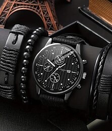 abordables -Hombre Relojes de cuarzo Retro Antiguo Reloj Casual Hora mundial Aleación de aluminio Reloj