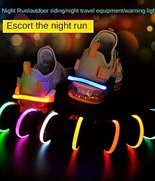 abordables -Luz de advertencia LED luminosa para exteriores, clip intermitente para zapatos, luz para correr de noche, montar en bicicleta, trotar, lámpara de luz de seguridad