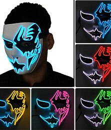olcso -neon fény led maszk led halloween ijesztő maszk cosplay party álarcos álarcos maszkok halloween jelmez karneváli ragyogás buli kellékek