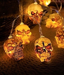 billiga -halloween skull string lights 1,5m 10leds batteridriven trädgård balkong uteplats spökhus halloween fest heminredning