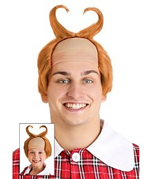 economico -parrucca del costume di Munchkin arancione cornuto parrucche del partito di cosplay di Halloween