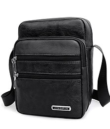economico -borsa a tracolla in similpelle nera da uomo - borsa a tracolla multitasche per viaggi, lavoro o uso casual