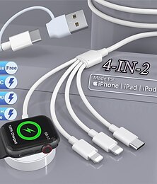 abordables -Cable cargador 4 en 2 para apple watch/iphone/airpods watch, cable de carga magnético con iwatch series se/8/7/6/5/4/3/2