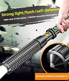 cheap -Super Bright Telescopic Self-Defense Flashlight: Keep Your Home Safe with a Broken Window Emergency Light
