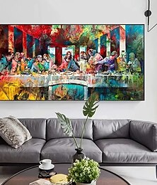 cheap -1pc Modern Artistic Graffiti Painting of 'The Last Supper' - Home Decor Wall Art for Corridor Porch or Any Room