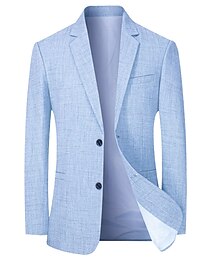 preiswerte -Herren Blazer Sakko Abendgesellschaft Valentinstag Warm Taste Tasche Herbst Winter Glatt Modisch Strassenmode Kargen Standard Hellhimmelblau Kaffee Grau Jacken