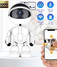 cheap -1080P IP Camera Pan Tilt Surveillance Camera 200W Pixels WiFi PTZ Camera Wireless Two-way Audio Network Cameras Baby Monitor Home Security Motion Detection Security Surveillance NetCam + 16/32/64G TF Card(optional)