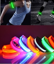 ieftine -7 culori brățări strălucitoare brățări sport cu led lumină de rulare reglabilă pentru alergători, alergători, bicicliști, lumină de avertizare pentru biciclete, accesorii pentru sport în aer liber
