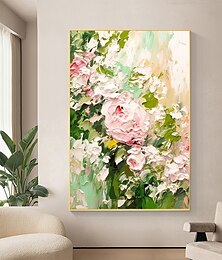 abordables -peinture à l'huile faite à la main toile art mural décor peinture de fleurs originale peinture abstraite de paysage floral pour la décoration intérieure avec cadre étiré / sans peinture de cadre