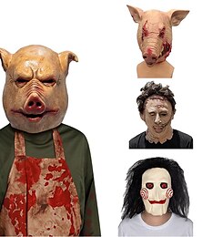 abordables -Vu Cochon effrayant Masque Accessoires d'Halloween Adulte Homme Femme Marrant Déguisement effrayant Halloween Carnaval mardi Gras Costume de carnaval facile