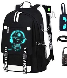 economico -Zaino luminoso per la scuola dei ragazzi con porta di ricarica USB e lucchetto – zaino impermeabile per ragazzi con jack per cuffie per la scuola media, i viaggi o l'uso quotidiano