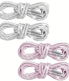 preiswerte -1 Paar Strass-Schnürsenkel, Kristall-Glitzerseil, glitzernde, glänzende runde Schnürsenkel für Turnschuhe