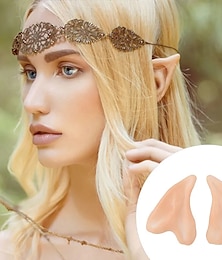 economico -Orecchie da elfo per Halloween, accessori per cosplay, orecchie finte in lattice da fata e angelo, orecchie da mezzo elfo per costumi di Halloween, accessori per decorazioni per feste