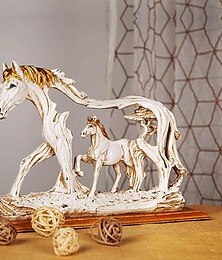 ieftine -statuie de cal din rasina, ornament de cal decorativ, statuie de cal figuri de cai model animal desktop ecvestru care alerga statuie de cal artizanat decor modern