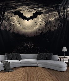 cheap -Halloween Bat Horror Forest Hanging Tapestry Wall Art Large Tapestry Mural Decor Photograph Backdrop Blanket Curtain Home Bedroom Living Room Decoration
