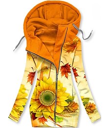 abordables -Sudaderas para Mujeres Mariposa Básica Neón y Brillante Manga Larga Sudadera con Capucha Tops Regulares Callejeros Casual Con Cierre Cordón Bolsillo Frontal Negro Amarillo Vino Azul Marino Azul Otoño