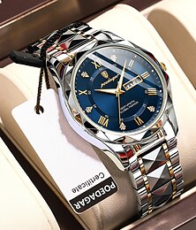 cheap -POEDAGAR Luxury Men Quartz Watches Business Top Brand Man Wristwatch Waterproof Luminous Date Week Quartz Men's Watch