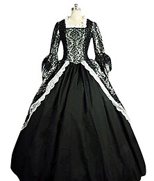 abordables -Rococo Victorienne Robe de cocktail Longueur au sol Robe Costume de fête Bal Masqué Manches Evasées Grande Taille Robe de bal Femmes Royal Carnaval Mascarade Soirée Bal de promo Carnaval de Venise