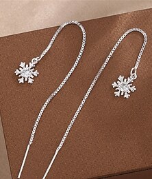 economico -Per donna Orecchini Di tendenza Esterno Fiocco di neve Orecchino