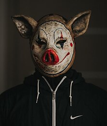 levne -Viděl Strašidelné prase Maska Halloween rekvizity Dospělé Pánské Dámské Legrační Strašidelný kostým předvečer Všech svatých Karneval Mardi Gras Jednoduchý karnevalový kostým