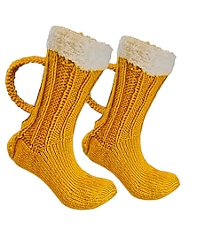 billige -ølkrus sokker sjove strikkede ølsokker med håndlavet håndtag nyhedsgave til oktoberfest fest karneval jul halloween