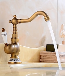 abordables -mitigeur de lavabo de salle de bain, robinets de lavabo avec tuyau froid et chaud