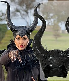 abordables -Chapeau de Sorcière Halloween Maléfique Accessoires Cornes de Bœuf pour Adultes Femmes Halloween Carnaval Costume Facile pour la Nuit de Walpurgis