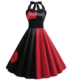 levne -Retro 50. léta Houpací šaty Halloweenské šaty Žolík Klaun Maškarní kostým Dámské předvečer Všech svatých Plesová maškaráda Večírek loučení se svobodou nevěsty Dospělé Šaty Šaty pro návrat domů
