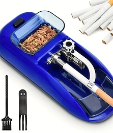 cheap -1pc Portable Electric Cigarette Rolling Machine Mini Automatic Injector Tobacco Roller Maker Household With Transparent Tobacco Hopper Blue