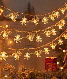 billige -led jul elg snøfnugg fe lyssnor 6m 3m 1,5m juletre stjernelys nyttår julefest feriehus hage dekorasjon hengelys