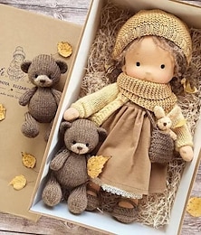 levne -bavlněné tělo waldorfská panenka umělkyně ručně vyrobená mini oblékací panenka (doplňky nejsou součástí balení)