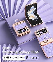 cheap -Phone Case For Samsung Galaxy Z Flip 5 Z Flip 4 Z Flip 3 Back Cover Bling Rhinestone Plating Crystal Diamond PC PU Leather